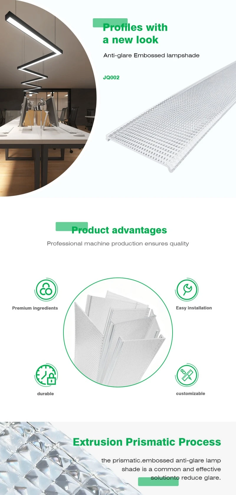Acrylic Prism Extrusion Lampshade Acrylic Prism Extrusion Lampshade